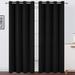 Amay Grommet Top Blackout Curtain Panel Black 150 inch Wide by 108 inch Long-1 Panel