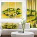 DESIGN ART Designart Trees in Hill in Summer Season Landscapes Print on Wrapped Canvas set - 36x28 - 3 Panels