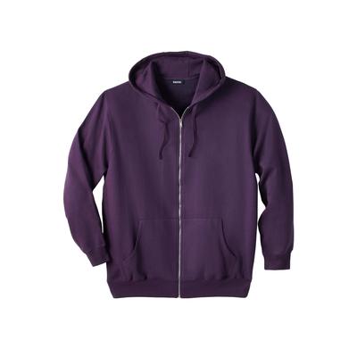 Men's Big & Tall Fleece Zip-Front Hoodie by KingSize in Blackberry (Size 4XL) Fleece Jacket