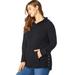 Plus Size Women's Thermal Hoodie Sweater by Roaman's in Black (Size 22/24)