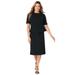 Plus Size Women's Peplum Stretch Crepe Dress by Jessica London in Black (Size 20 W)