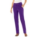 Plus Size Women's Corduroy Straight Leg Stretch Pant by Woman Within in Radiant Purple (Size 12 W)