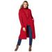 Plus Size Women's Cashmere Collared Duster by Jessica London in Classic Red (Size 1X)