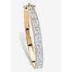 Women's Diamond Accent 18K Gold-Plated Greek Key Bangle Bracelet 7.5" by PalmBeach Jewelry in Gold