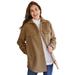 Plus Size Women's Berber Jacket by Woman Within in Toffee (Size 20 W)