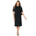 Plus Size Women's Peplum Stretch Crepe Dress by Jessica London in Black (Size 22 W)