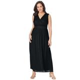 Plus Size Women's Surplice Maxi Dress by Jessica London in Black (Size 20 W)