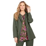 Plus Size Women's Liz&Me® Ponte Knit Blazer by Liz&Me in Olive Green (Size 5X)