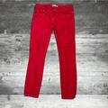 Free People Jeans | Free People Red Textured Skinny Jeans Size 25 | Color: Red | Size: 25