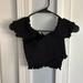 Free People Tops | Free People Intimately Smocked Off The Shoulder Crossover Crop Top | Color: Black | Size: M