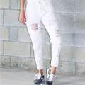 Brandy Melville Jeans | Melville White Denim Duster Boyfriend Style Jeans. Distressed Button Fly S27 | Color: White | Size: 27