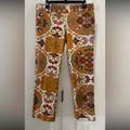 J. Crew Pants & Jumpsuits | J. Crew Pre- Owned Womens Stretch Print City Fit Pants Size 8 (See Photos) | Color: Orange/White | Size: 8