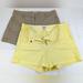 J. Crew Shorts | J. Crew Lot X 2 Chino Shorts, Women 10 = 34x4, Yellow & Tan Brown Flat Front A16 | Color: Tan/Yellow | Size: 10