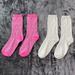 American Eagle Outfitters Accessories | American Eagle Ae 2 Pair Knit Socks Cream Glitter & And Pink & Silver St | Color: Cream/Pink | Size: Os