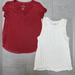 American Eagle Outfitters Tops | American Eagle Outfitter Pair Of Soft & Sexy Tshirts - Short Sleeve & Lace Tank | Color: Cream/Red | Size: S