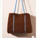 Anthropologie Bags | Anthropologie-Annie Sherpa Tote Bag | Color: Blue/Brown | Size: 10.75"H, 12-20.5"W, 8.5"D 10.75" Handle Drop