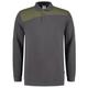 Tricorp 302004 Casual Polokragen Bicolor Quernaht Sweatshirt, 70% Gekämmte Baumwolle/30% Polyester, 280g/m², Schwarz-Limette, Größe S