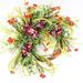 The Holiday Aisle® Hydrangea Daisy Weeds Grapevine 26" Wreath Silk/Metal in Orange | 26 H x 26 W x 8 D in | Wayfair