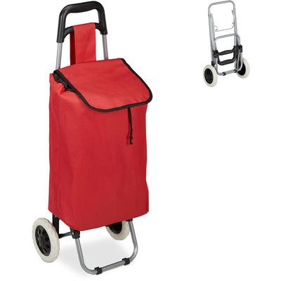 Relaxdays - Einkaufstrolley, klappbar, 25 l Einkaufstasche mit Rollen, bis 10 kg belastbar, hbt: 91