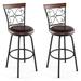 Costway 2 Pieces 24-30 Inch Adjustable PU Cushioned Swivel Barstools-Brown