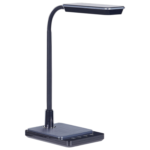 Schreibtischlampe LED Schwarz Kunststoff mit Silikonarm Verstellbar Dimmbar Rechteckig Modern Büro Homeoffice Arbeitszimmer Lernbereich