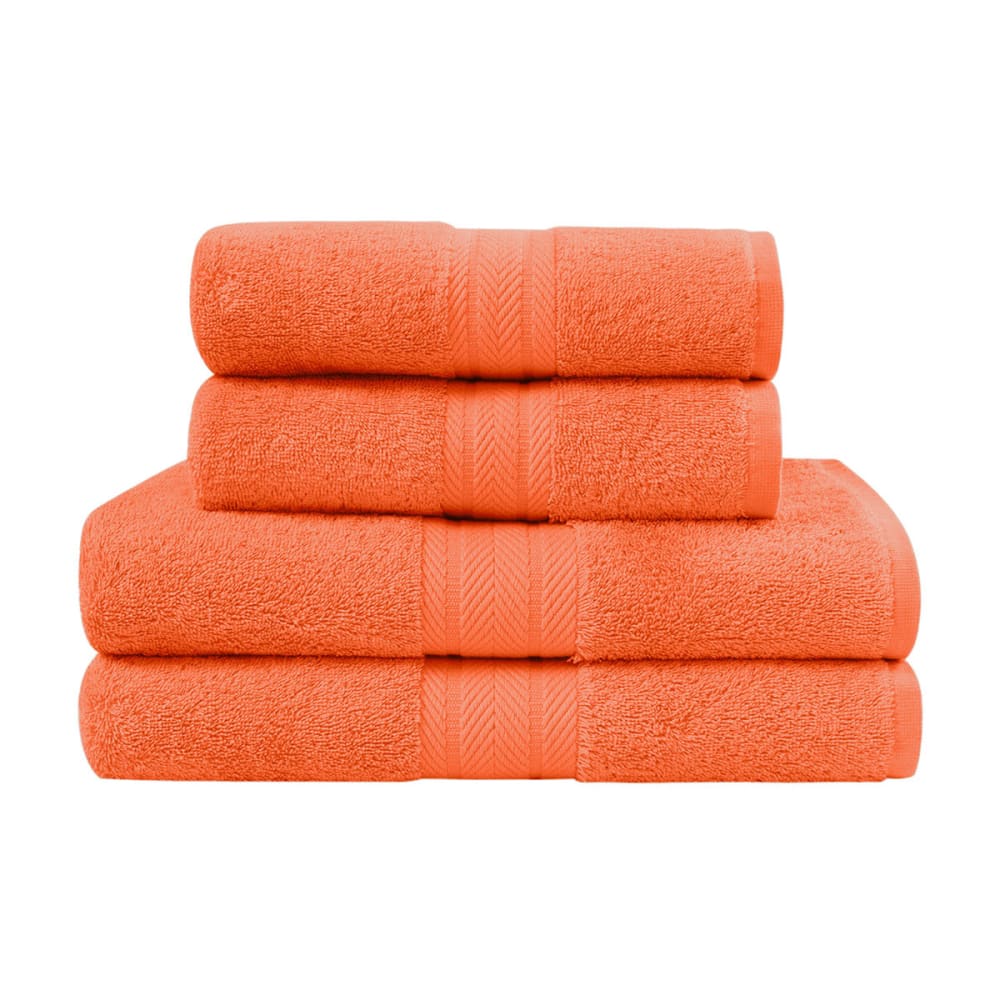 Ensemble de bain 4 pièces en coton Corail