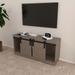 Contemporary TV Stand Modern TV Console Table with Sliding Barndoors in Rustic Gray