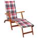 vidaXL Deckchair Patio Lounge Chair Folding Sunbed Cushion Solid Acacia Wood - 65.7" x 22" x 29.5"