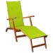 vidaXL Deckchair Patio Lounge Chair Folding Sunbed Cushion Solid Acacia Wood - 65.7" x 22" x 29.5"