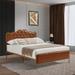 Faux Leather Buckle shaped backrest Bed,Metal Frame,