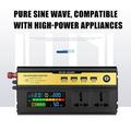 Fule 1200W Pure Sine Wave Power Inverter DC 12V-24V to AC 110V-220V Car Plug Inverter Adapter Power Converter High Power Car Inverter Solar Inverter 5V/2.4A USB Port