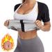 Sauna Suit for Women Weight Loss Sauna Shirt for Women Sweat Suit Waist Trainer Vest Fitness Body Shaper Zipper Silver