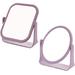 2Pcs Makeup Mirrors Double-sided Mirrors Rotatable Cosmetic Mirrors Chic Desktop Dresser Mirrors (1Pc Purple Oval Mirror 1Pc Purple Square Mirror)