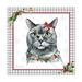 Jean Plout Plaid Christmas with Cat C Canvas Art