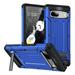 Feishell for Google Pixel 7a Armor Case with Hidden Metal Kickstand Military Grade Drop Protection Dual Layers PC + TPU Anti-Scratch Non-slip Comfortable Grip Rugged Phone Case Darkblue