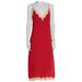 Gucci Dresses | Gucci Claret Lace-Trimmed Silk Midi Dress In Red | Color: Red | Size: M