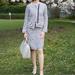 J. Crew Jackets & Coats | Beautiful J.Crew Tweed Jacket Blazer Skirt Suit Set | Color: Blue/White | Size: 12