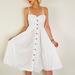 Free People Dresses | Free People Button Down Midi White Fit And Flare Dress | Color: White | Size: Xs