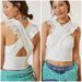 Anthropologie Tops | Anthropologie Pleated Crisscross Ruffle Halter Top In White Size Xl Barbie Beach | Color: White | Size: Xl