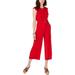 Michael Kors Pants & Jumpsuits | Michael Michael Kors Jumpsuit Belted Ruffles Red Cropped Women Sz Xl New Nwt 258 | Color: Red | Size: Xl
