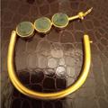 Madewell Jewelry | Goldtone Bracelet By Madewell With Green Accent Stones,Wrist Size 2 1/2 | Color: Gold | Size: 2 1/2
