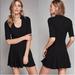 Free People Dresses | Free People Jolene Ribbed Knit Black Skater Dress | Color: Black | Size: Xs