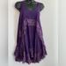 Free People Dresses | Free People Purple Mini Dress L. With Lace Trimming And Dotted Design Sleeveless | Color: Purple | Size: L