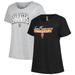 Women's Profile Black/Heather Gray San Francisco Giants Plus Size T-Shirt Combo Pack