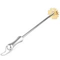The Sage Owl Grill Scraper Cleaning Tool with Long Handle - for Hot Grates. Brass 5 in 1 Grill Cleaner with a 17" Long Handle, Works with Most Any Design, Brand and Style of Grill