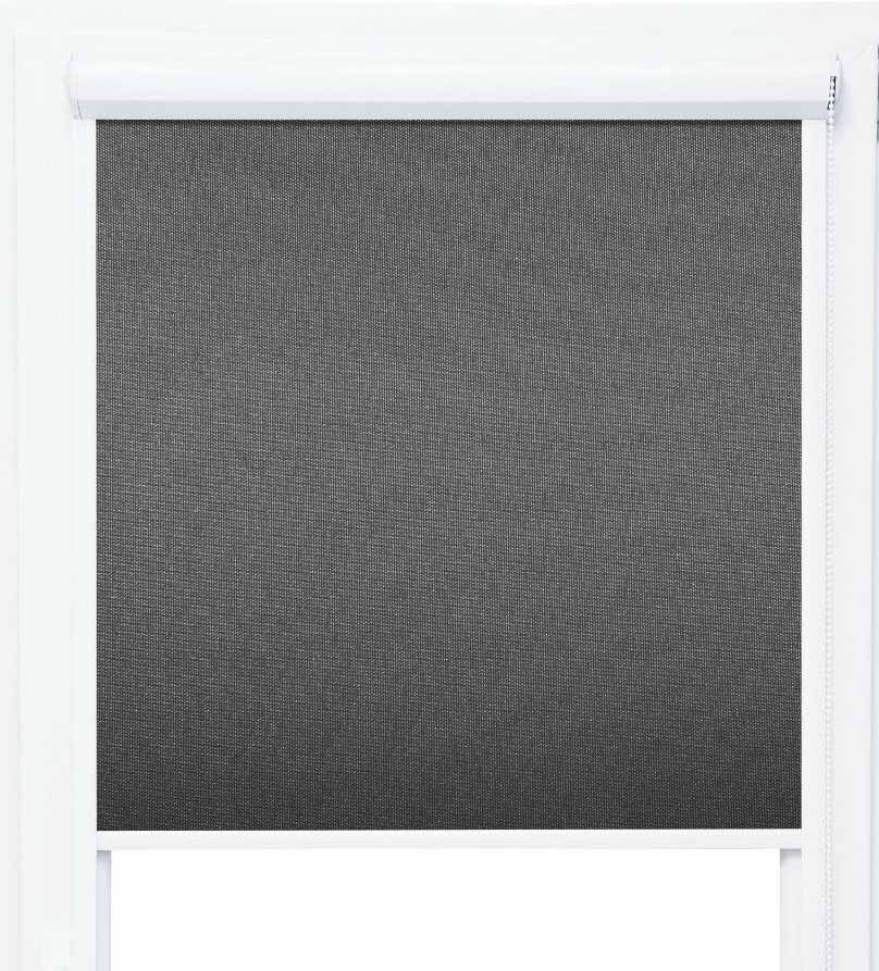 Verdunklungsrollo mit Kassette und seitlichen Leisten dunkelgrau 90x150cm 100% black out thermorollo Image