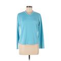 Adidas Active T-Shirt: Blue Solid Activewear - Women's Size Large