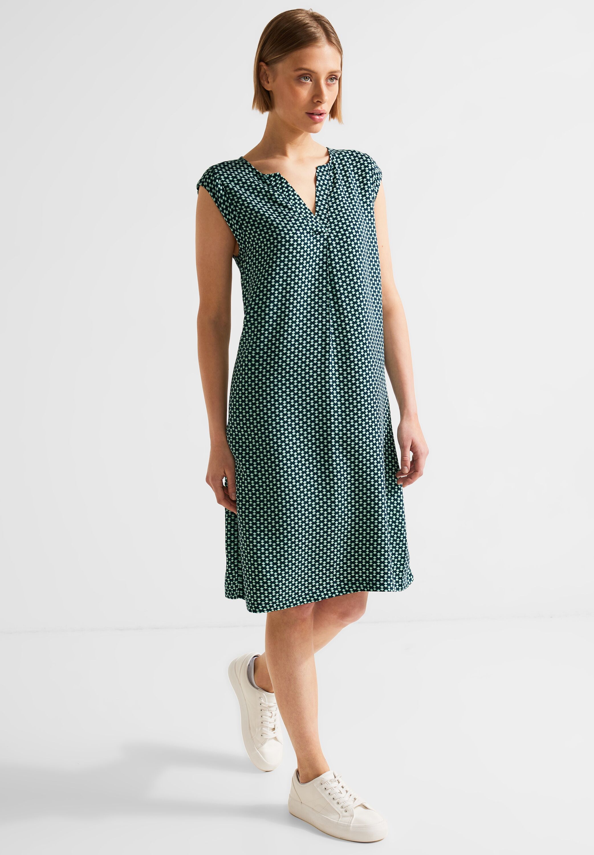 Sommerkleid STREET ONE Gr. 34, EURO-Größen, grün (cool vintage green) Damen Kleider Freizeitkleider soft und trageangenehm