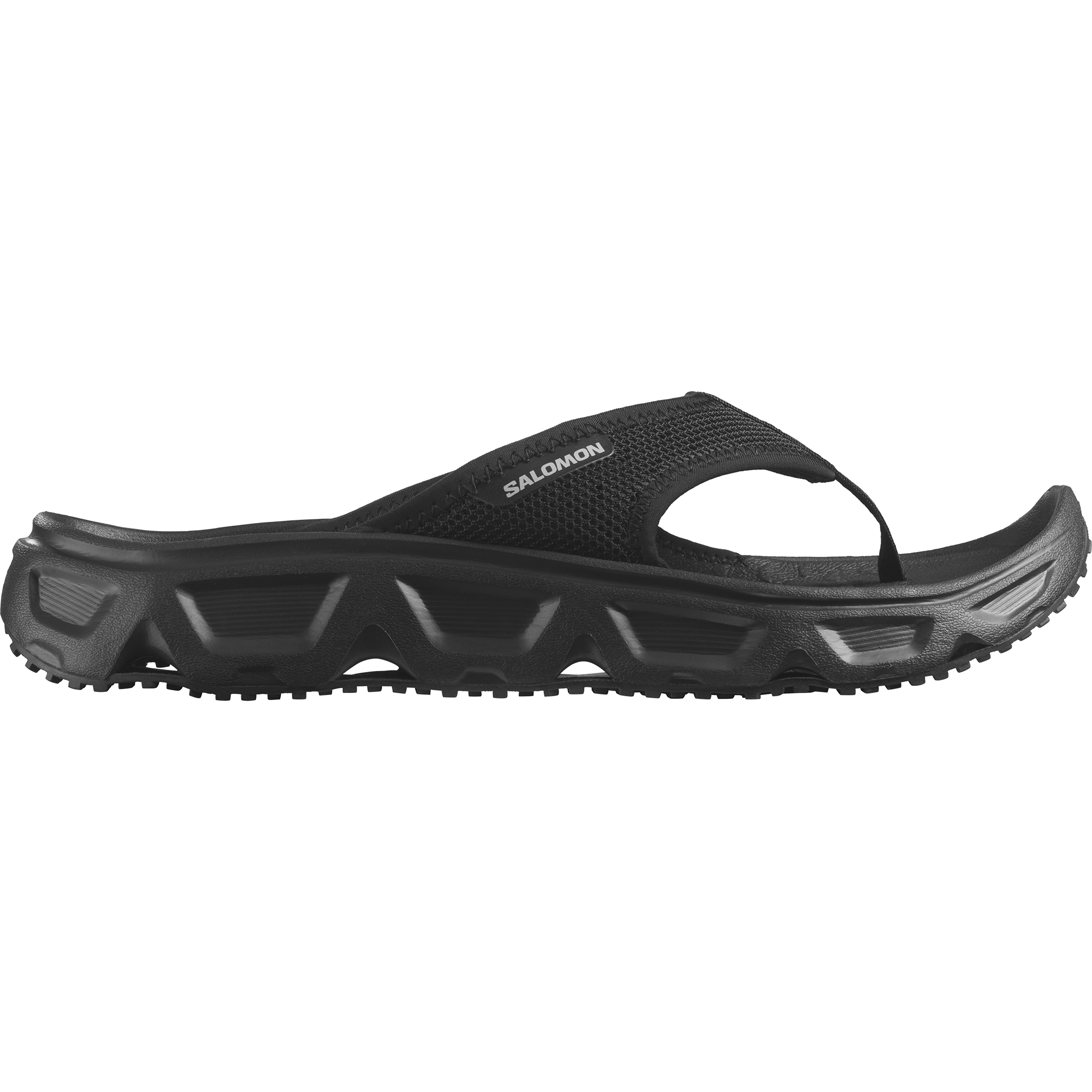 Zehentrenner SALOMON "REELAX BREAK 6.0", Gr. 46,5, schwarz, Textil, unifarben, Schuhe Badeschuh Zehentrenner, Erholungsschuhe