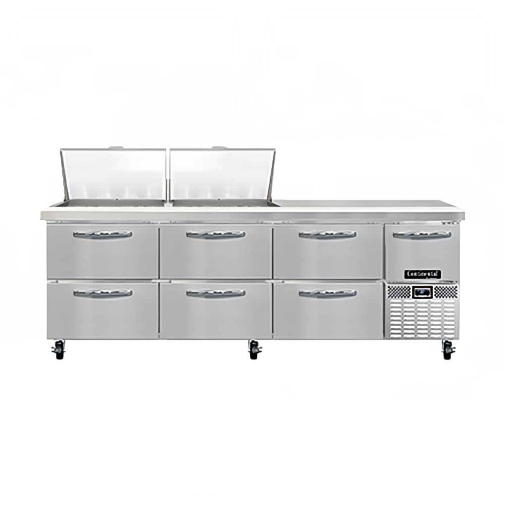 Continental RA93N24M-D 93" Pizza Prep Table w/ Refrigerated Base, 115v, Stainless Steel
